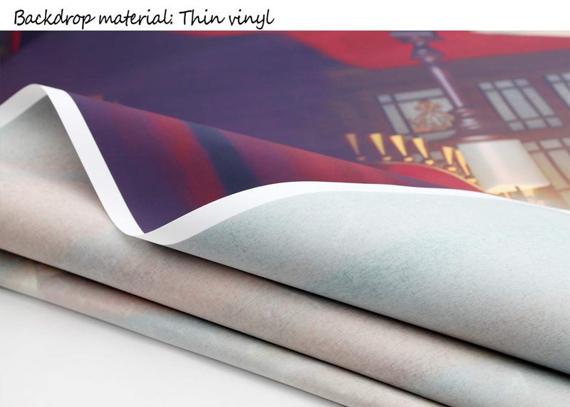 CapiSco 5X7FT Halloween Backdrop Nightmare Before Christmas Backgrounds for Baby Shower Portrait Indoor Night Antique Study Red Curtain Terror Skull Photo Studio Backdrop Party Decorations SCO87 - Image 4